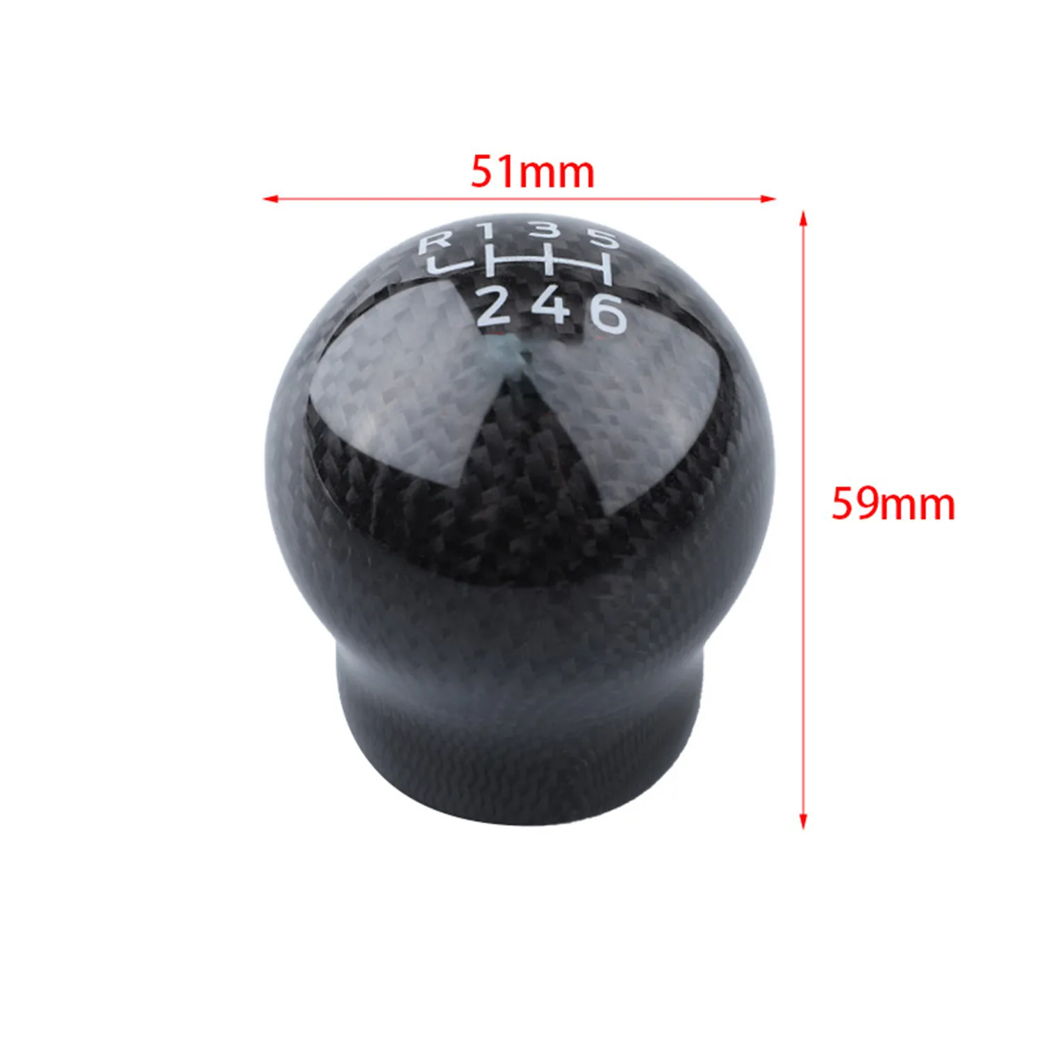 6 Speed Carbon Fiber Gear Shift Knob with Carbon Fiber Color + Blue for Ford Focus RS Fiesta RS, Manual Transmission, 12mm