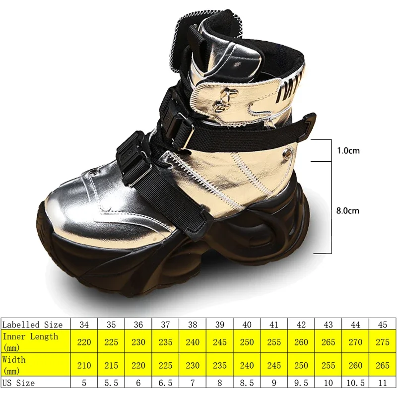 Fujin 9cm Synthetic 2024 Patent Leather Synthetic Platform Wedge Ankle Booties Women Fashion Chunky Sneakers Spring Autumn Shoes