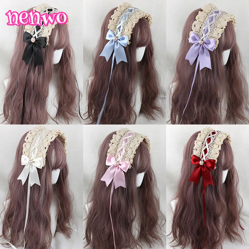 

Милые мягкие аксессуары в стиле Лолиты для девочек, нежные кружевные аксессуары, головные уборы, милая универсальная повязка для волос KC, аксессуары для волос, горничная Лолиты, ежедневно