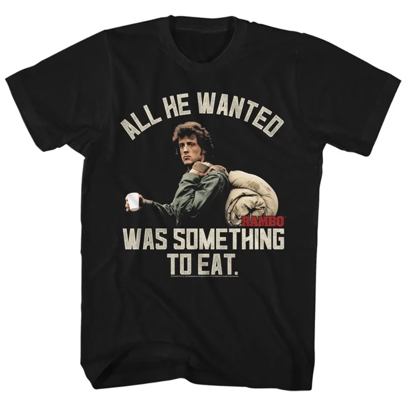 Rambo Printed T-shirt Men's Summer Classic Action Movie Pattern Short Sleeved Casual Street Wear Loose Fit Movie Fan T-shirt