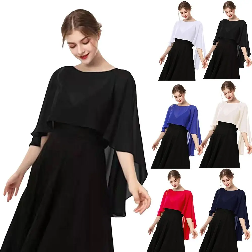 

Повседневная однотонная шифоновая шаль с защитой от солнца, тонкая мягкая свадебная шаль, дышащие летние палантины с высоким и низким подолом