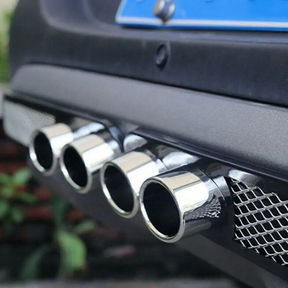 

1 пара декоративных наклеек на выхлопную трубу автомобиля, имитация решетки, фальш-накладка на выхлоп, автомобильный стайлинг, клейкая декоративная накладка на бампер