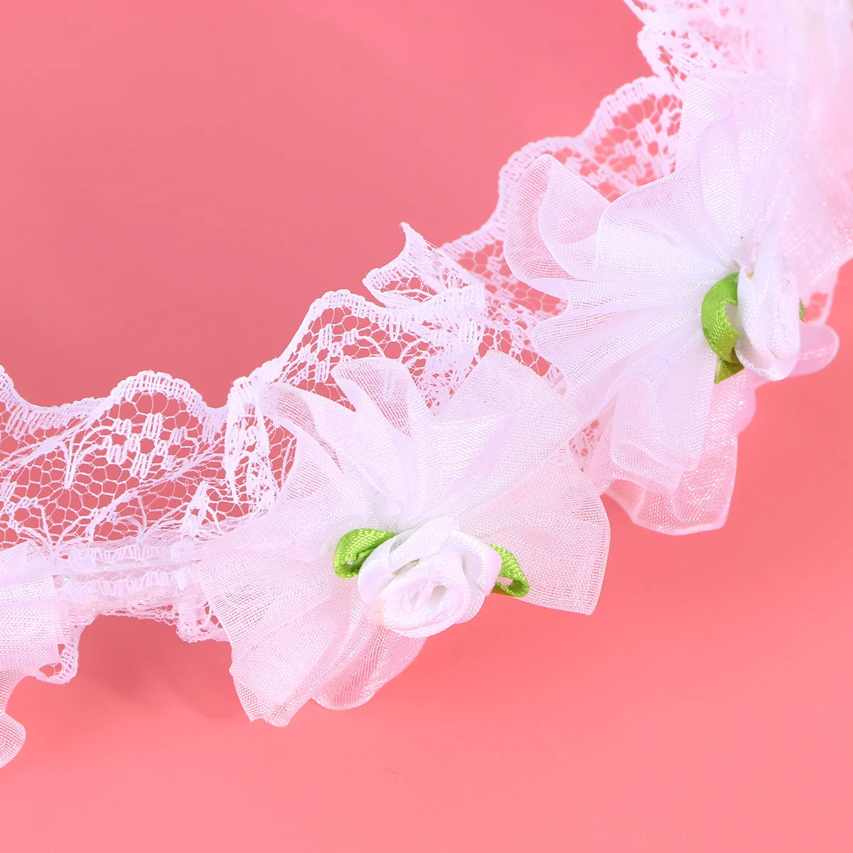 

Kids Girl Lace Wedding Veil Two Layers White Floral Wreath Headband Veil Hairband for Communion Wedding Birthday Party