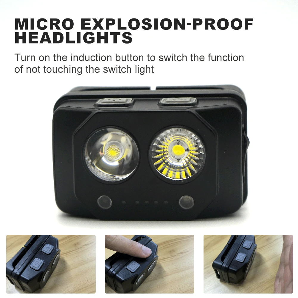

Explosion-proof headlamp 2600MAH Portable rechargeable led lamp Rotating Hunting Lights Fishing Front Bicycle Light