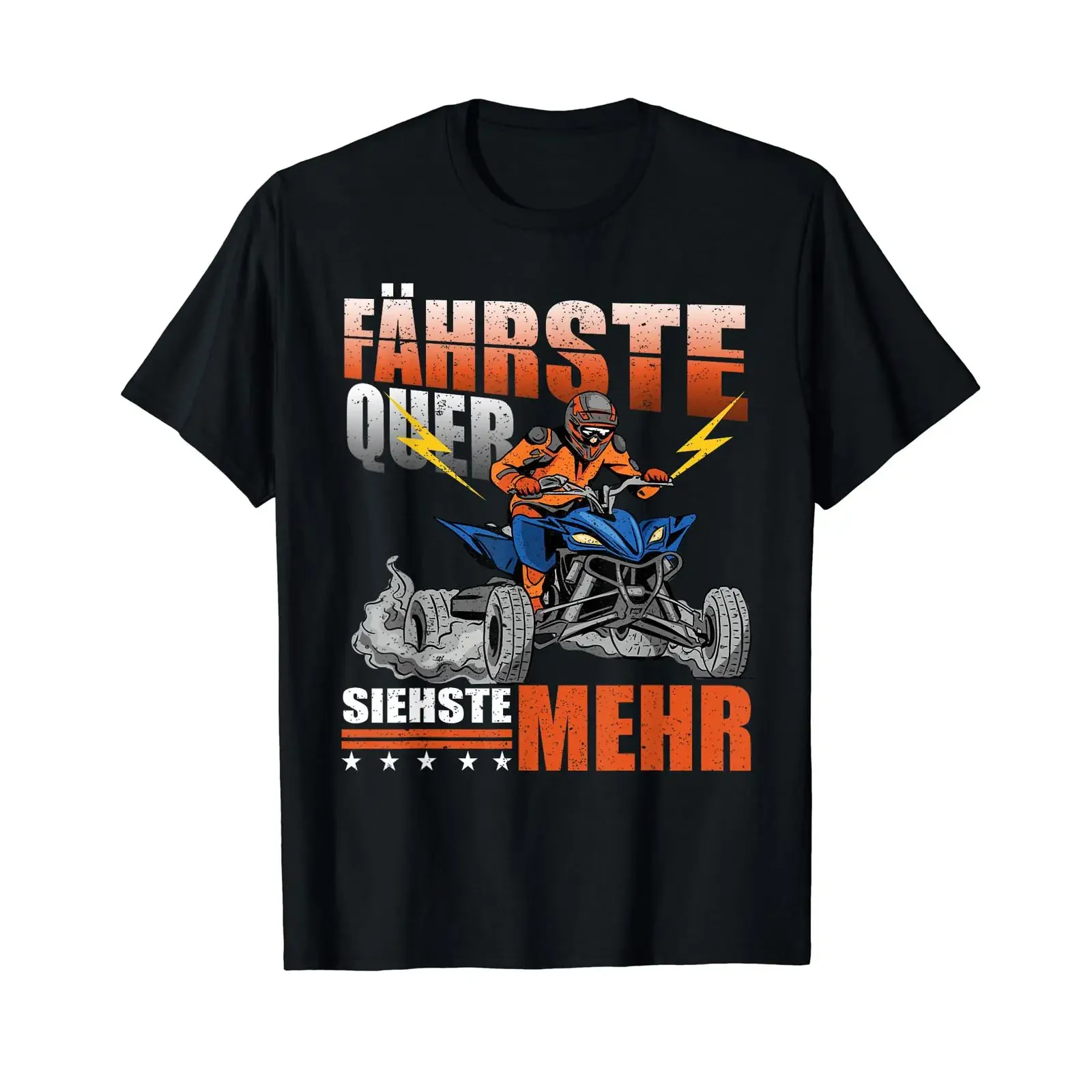 Fürste Quer Siehste mehr Quad ATV Offroad Biker T Shirt vintage Washed Slightly fashion Comfortable graphic streetwear