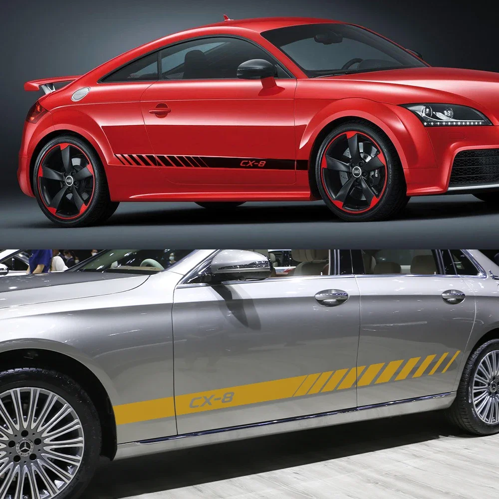 ملصقات تنورة جانبية لباب السيارة ، شارات تشذيب ، إكسسوارات تصفيف ، ديكور لمازدا ديميو ، من مللي ثانية ، Axela Atenza 3 ، 6 MS ، 2 MS