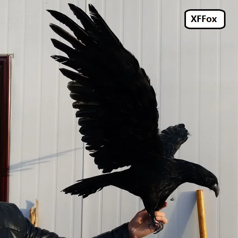 new wings black eagle model foam&feather real life eagle bird toy gift about 45x90cm d0121