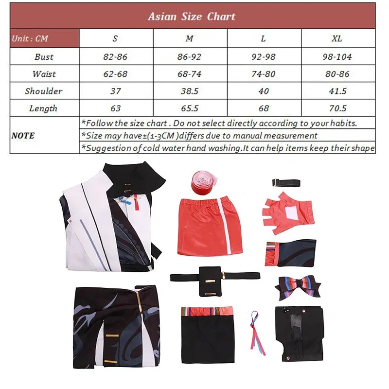 ROLECOS لعبة Wuthering Waves Chixia أزياء تنكرية جالانت الحريق دورية Chixia بدلة نسائية لحفلات الهالوين