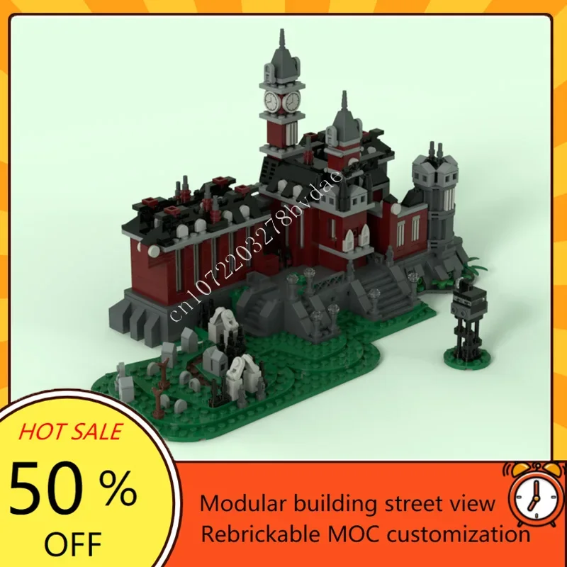 1468 قطعة Arkham Asylum Mansion وحدات MOC مخصص عرض الشارع بنة نموذج لتقوم بها بنفسك التعليمية الجمعية الإبداعية لغز هدية #2