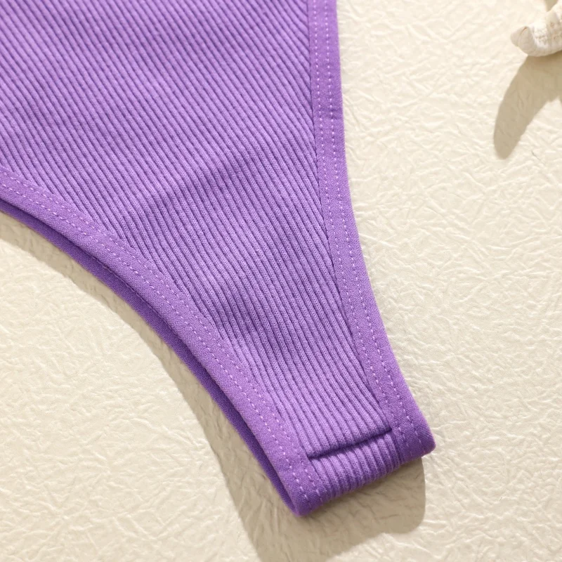 3PCS/Set Cotton Panties for Women Hollow Out Sexy Lingerie Female Breathable Underwear Elastic G-String Thongs Solid Color Pants