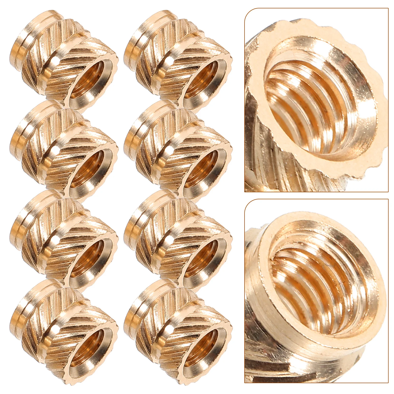 

50 Pcs 3D Printing Nuts Heat Insert Accessories Copper Female Thread Knurled Inserts