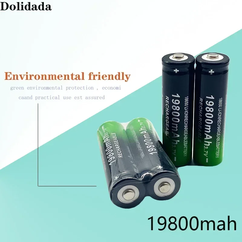 18650 리튬 이온 배터리, LED 손전등 또는 전자 기기용 충전식 배터리, 19800mAh, 3.7V, 신제품