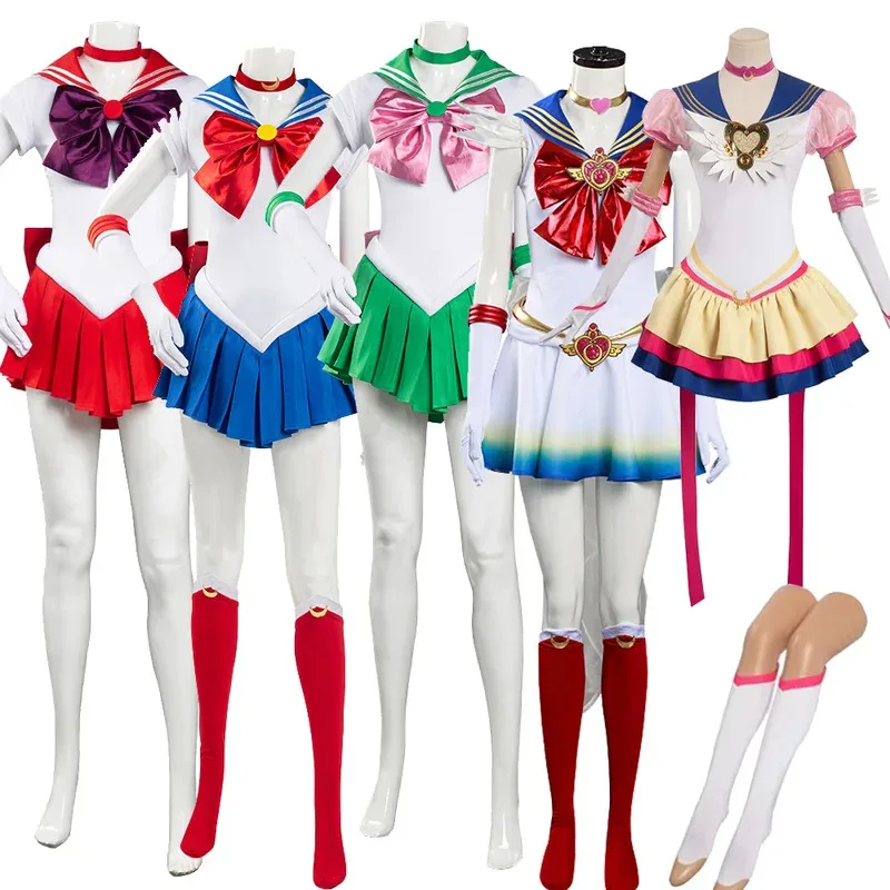 

Female Tsukino Usagi Cosplay Costume Women Anime Roleplay Dress Girls Sailor Skirt Role Dress-Up Cloth Outfits Halloween Suit