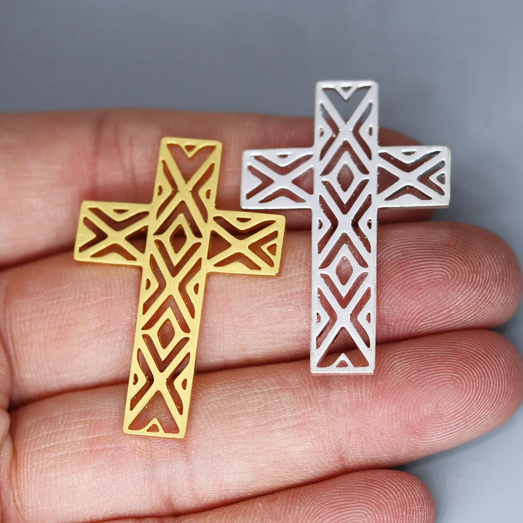 5pcs/lot Stainless Steel Cross Charm for Jewelry Making fit Charm Bracelet Necklace Pendant DIY Crafts Supplier