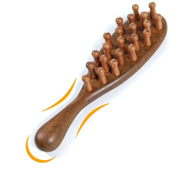 

Custom logo sandalwood comb with 22 comb teeth tangled wooden hairbrush scalp massage comb