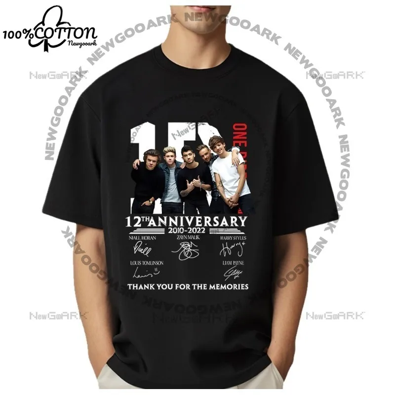 One Music Direction 10Th Anniversary Thank You For The Memories cotton comfortable short sleeve top Fashion Tee Print