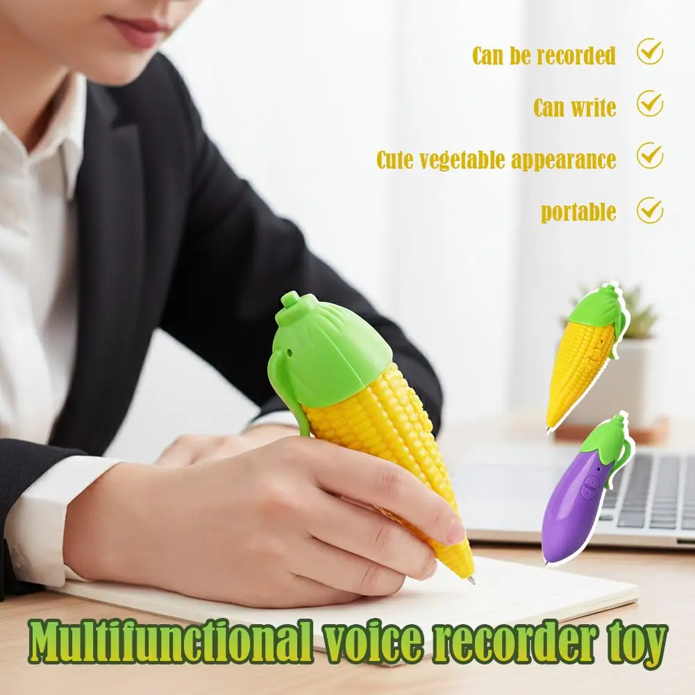 مضحك الذرة الباذنجان مسجل صوتي القلم الكتابة على الجدران لطيف قلم حبر جاف طالب مسجل صوت ، هدية الإبداعية للأطفال #2