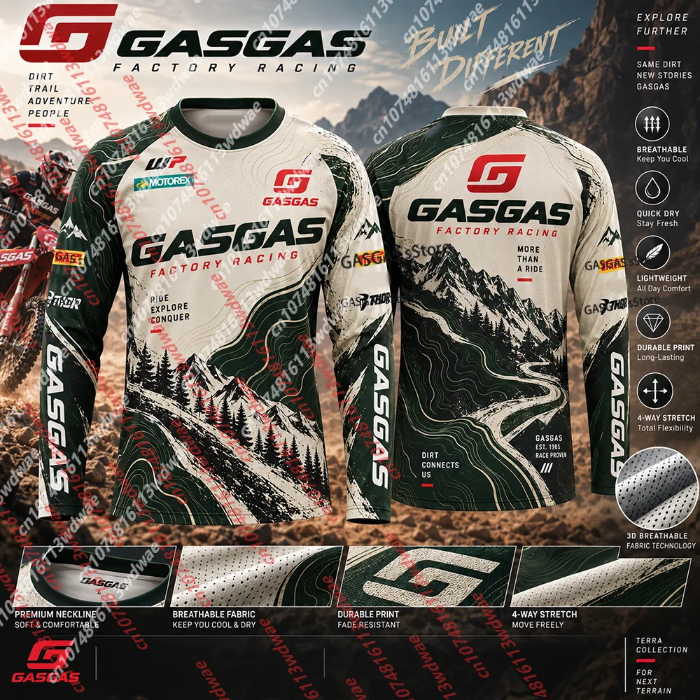 Mountain Biking Trails - Kaos Lengan Panjang untuk Pria GASGAS