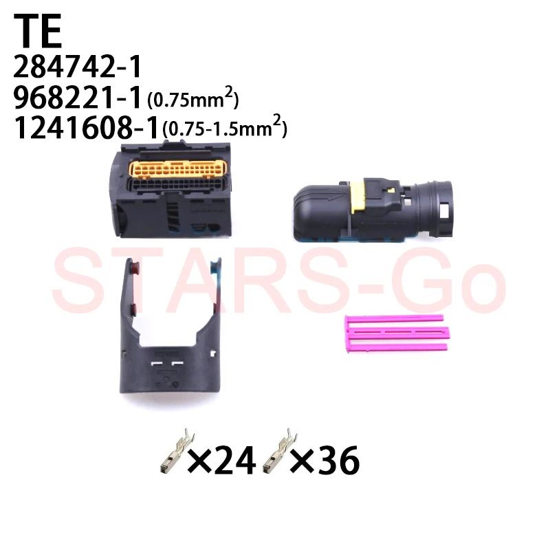 

1/10SET TE 284742-1 284617-1 968221-1 1241608-1 60Pin TE TYCO PCB ECU Automotive Connector Terminal