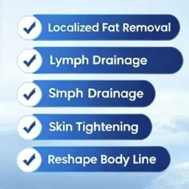 Multi-function Body Shaping Device With 8 Replaceable Silicone Heads Cold Freeze Slimming 40K Ultrasonic Cavitation Face&Body RF