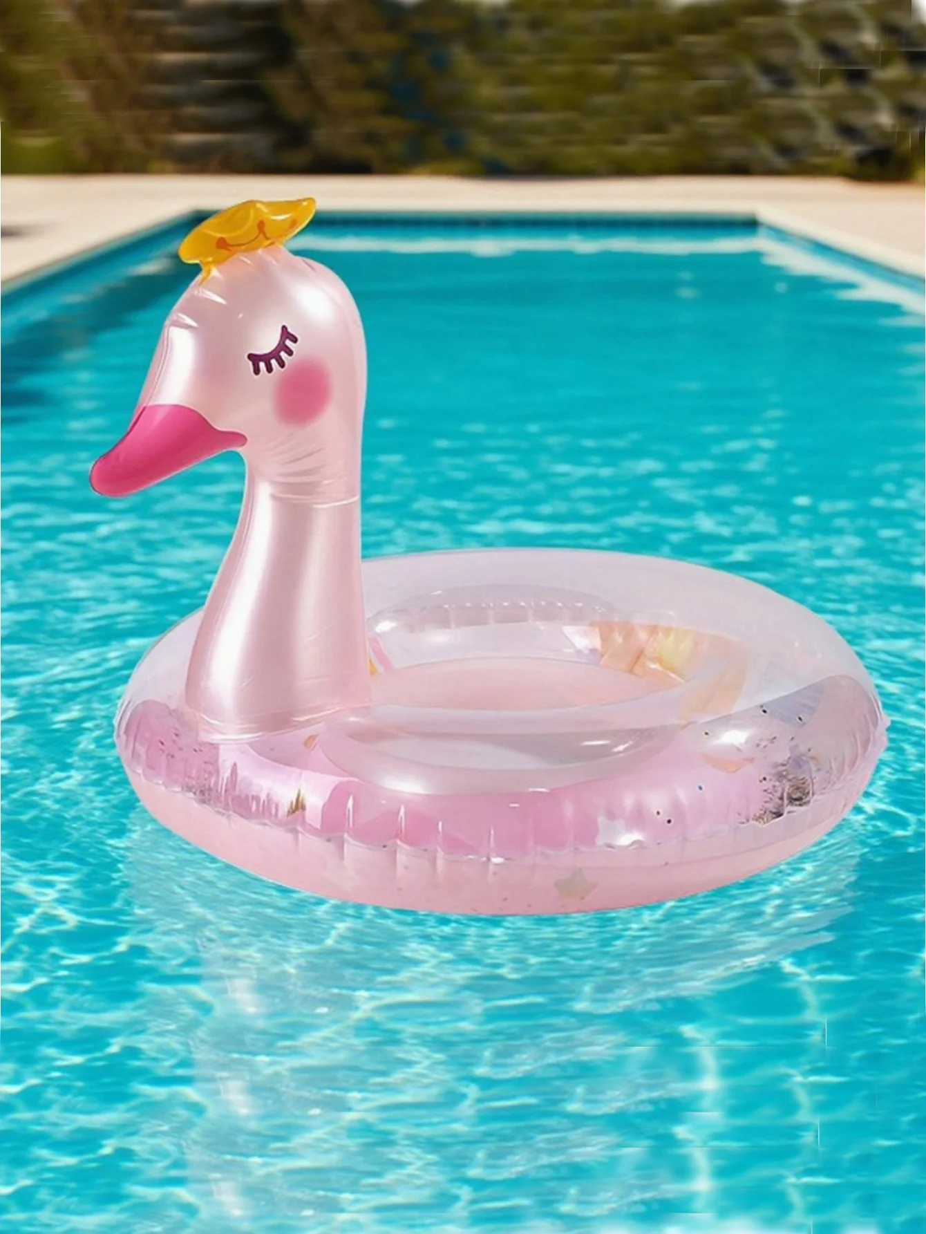 Cisne de corona inflable, boya salvavidas de anillo de natación de PVC grueso, flotador de piscina con forma de Animal encantador, para tomar fotos, para verano, 1 ud.