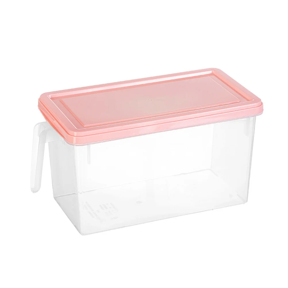 

Refrigerator Storage Box Plastic Crisper Light Pink Large Capacity Food Container with Lid for Fruits Vegetables Snacks Dry