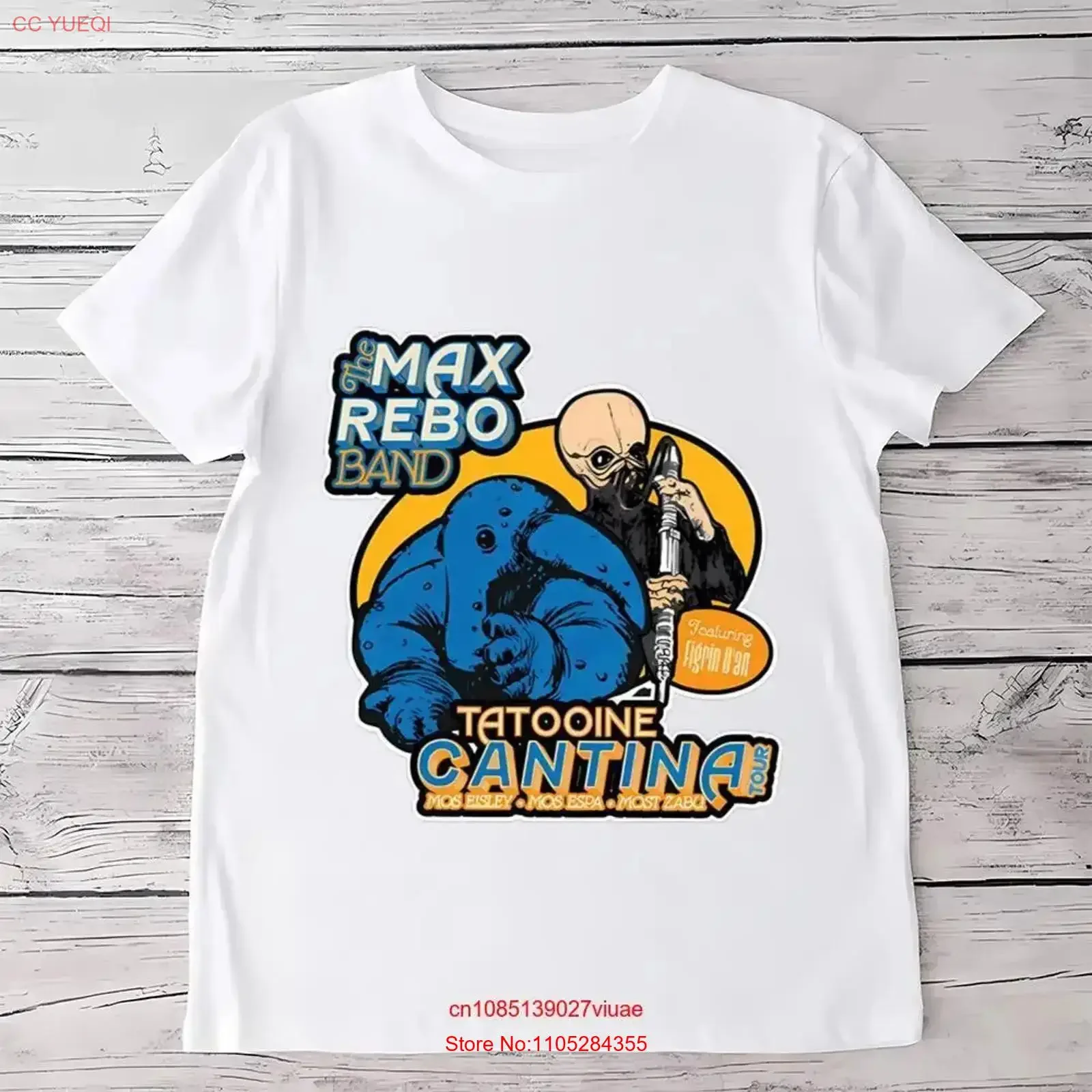 Camiseta Tatooine Cantina Tour The Max Rebo Band Ft Figrin D an, Talla S a 5XL, Estilo Vintage Lavado, Ropa de Diseñador, Moda Suave para Hombre