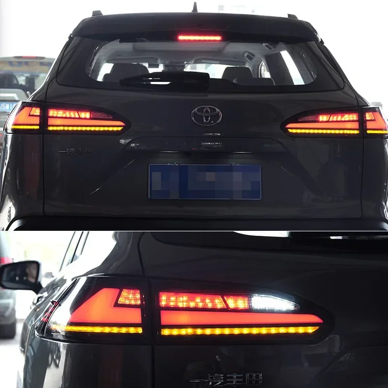 Car LED Tail Lights For Toyota Corolla Cross 2020 2021 2022 12V Rear Lamp Brake Reverse Sequential Turn Signal Back Indicator