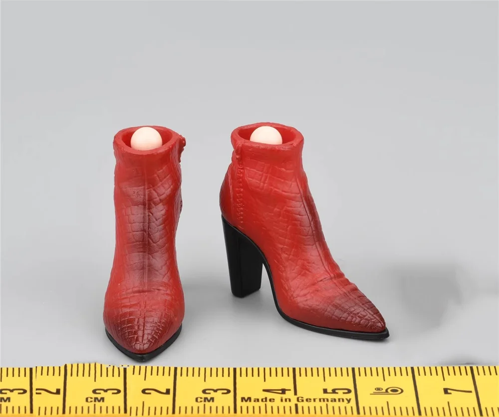 

1/6 DAMTOYS GK004MX-B Female Kingdom Memories Nurse Red High Heels Shoe Boots with Foot Connector Pant For 12" Slim Doll Figure