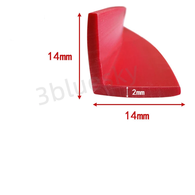 

Резиновая L-образная лента под заказ, угловой защитный край, оболочка, Защитная Прокладка для предотвращения столкновений, 14x14 мм, красный