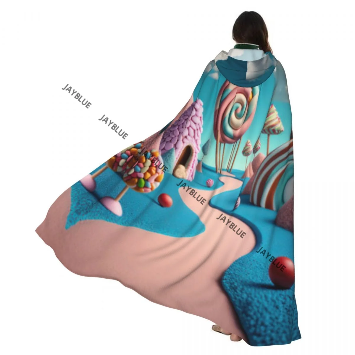 

Длинная накидка-плащ Candyland Magical Land Плащ с капюшоном Пальто Осенние толстовки