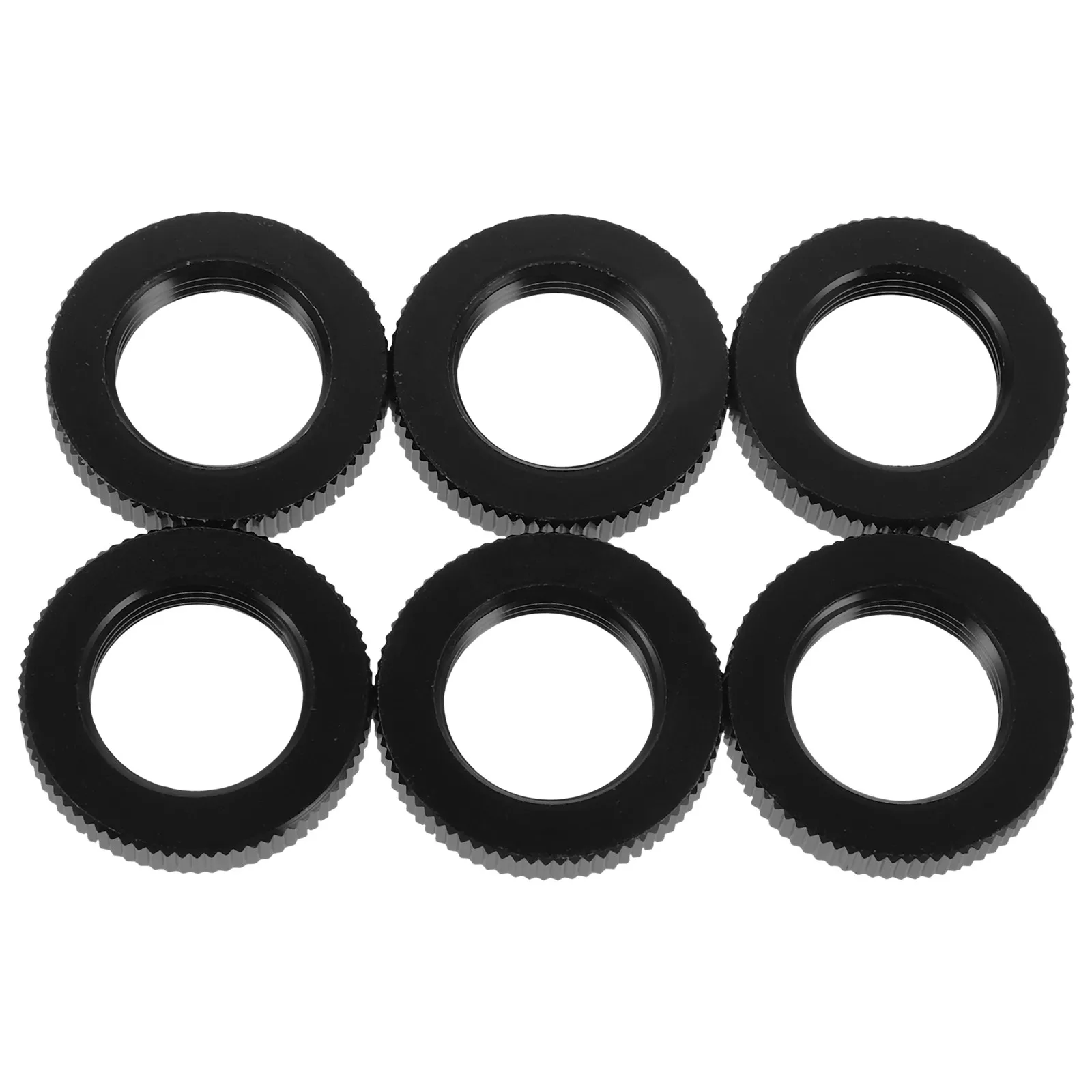 6Pcs Mic Stand Thread Adapter Nut Black Knurled Tripod Screw Conversion for Microphone Recording Photography Equipment