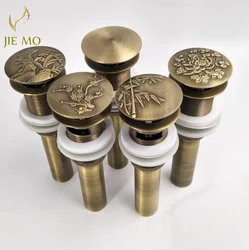 Antique Brass Flap Drains Basin Accessory Drain Lavatory Vessel Vanity Sink Drains Antique/Gold Bathroom Accessories