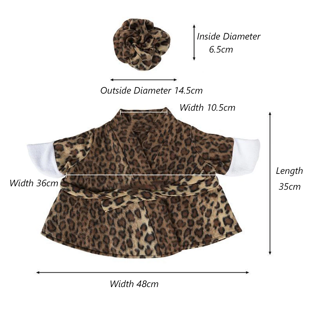 23 Inch Porch Goose Leopard Bathrobe and Hat Set Party Big White Goose Costume Clothes Garden Sculpture Decoration Clothing