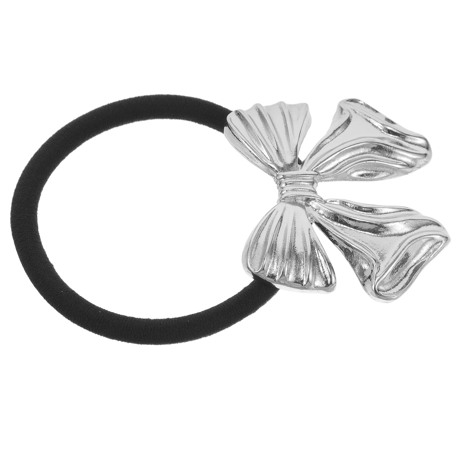 المعادن Bowknot الشعر حبل شريط مرن للنساء يتوهم ذيل حصان حامل Scrunchy ملحق سميكة غرامة تصفيف الشعر أداة