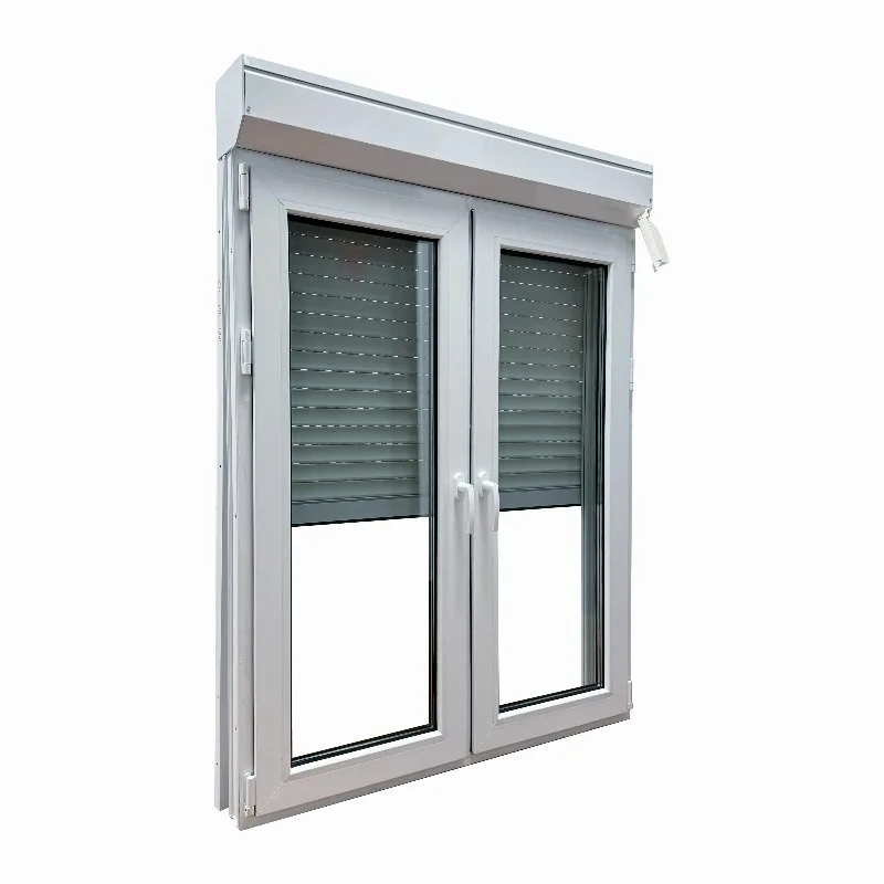 customize Modern UPVC casement windows with aluminum roller blinds, full stock swing open bathroom energy saving and soundproofi