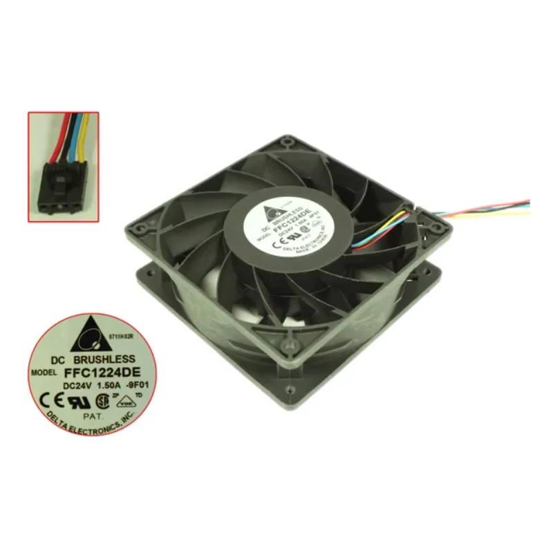 Delta Electronics FFC1224DE 9F01 DC 24V 1.50A 120x120x38mm 4-wire Server Cooling Fan