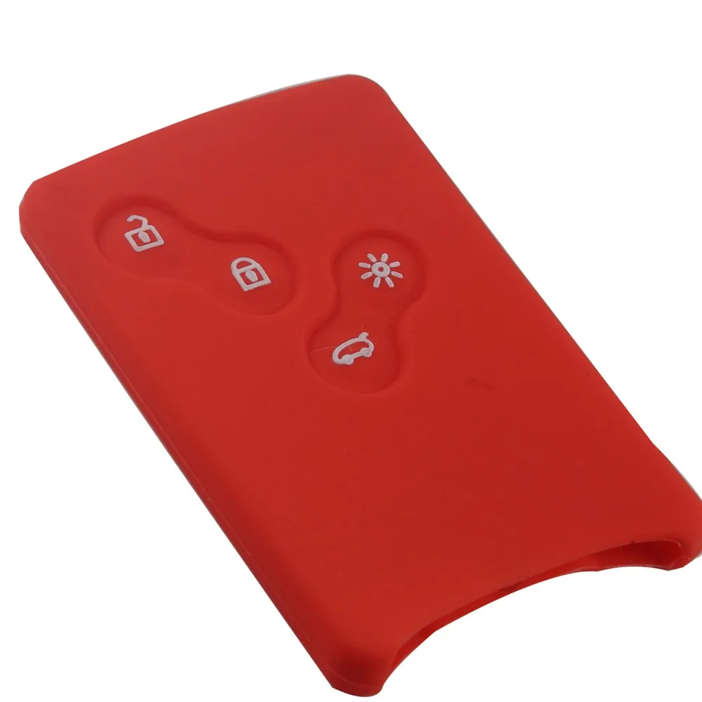 jingyuqin 4 Buttons Silicone Rubber Car-Styling Key Cover Case Protector For Renault Clio Logan Megane 2 3 Koleos Scenic Card