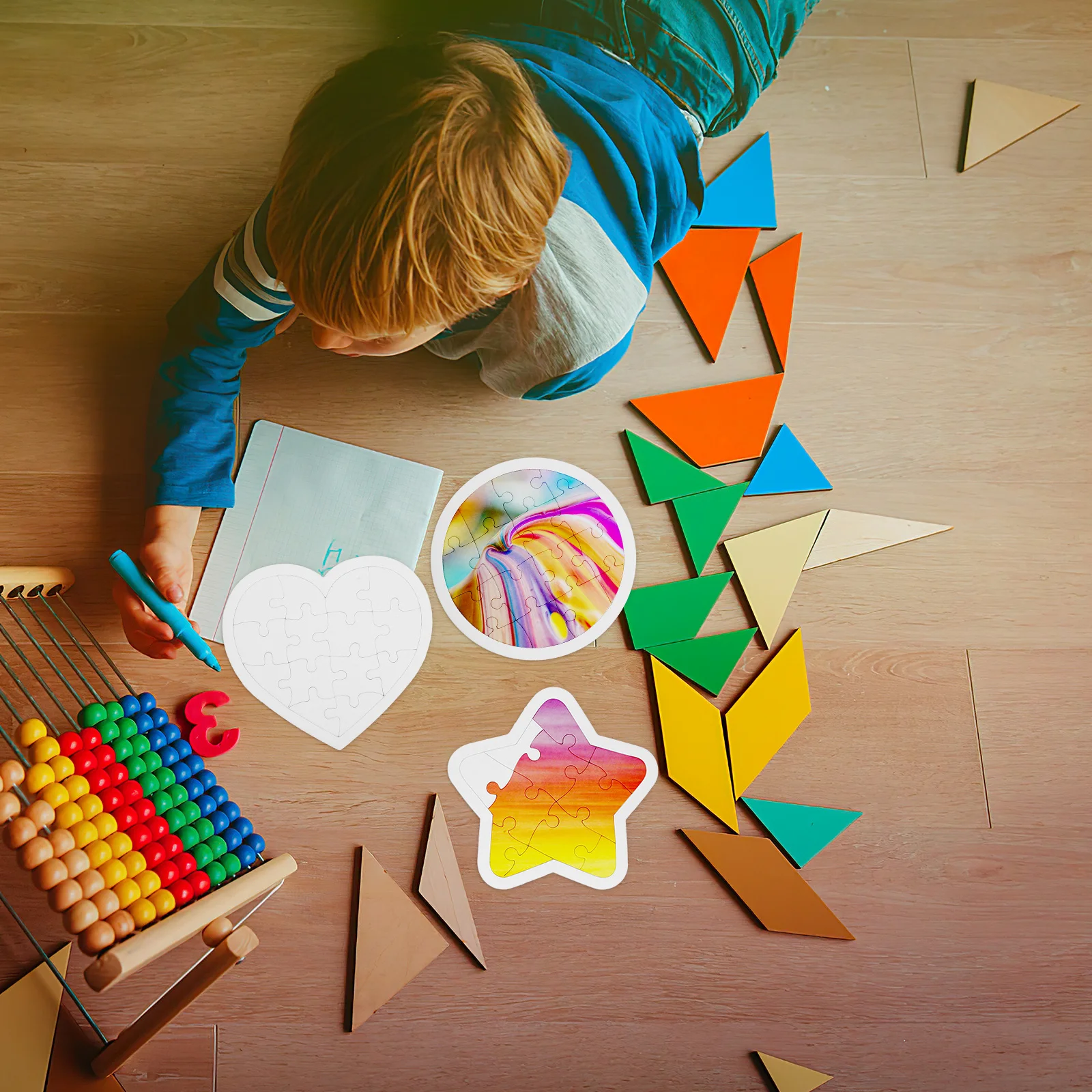 6-teiliges DIY-Set für kreatives Zeichnen, sicheres Papierbastelset mit abgerundeten Kanten für Kinder, Cartoon-Kunstaktivität, Spaß