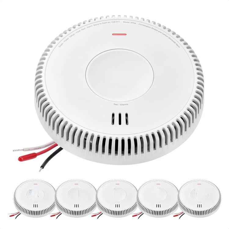 Hardwired Combination Smoke and Carbon Monoxide Detector, Hardwired Interconnected Smoke and CO Detector Alarm with