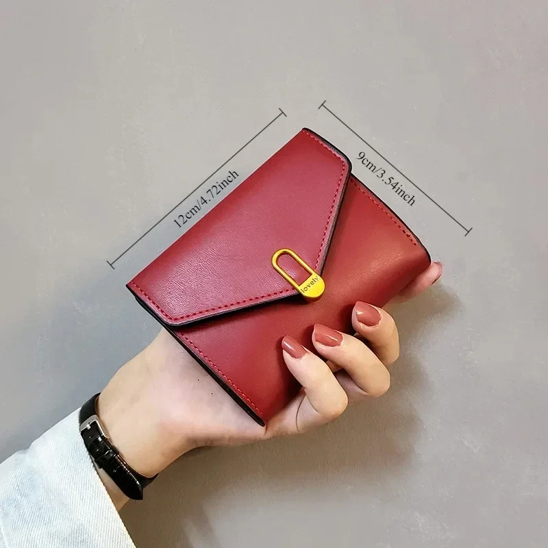 

Designer Women Wallets PU Leather Female Coin Purse Mini Hasp Ladies Short Wallets with Cards Holder Retro Letter Card Wallets