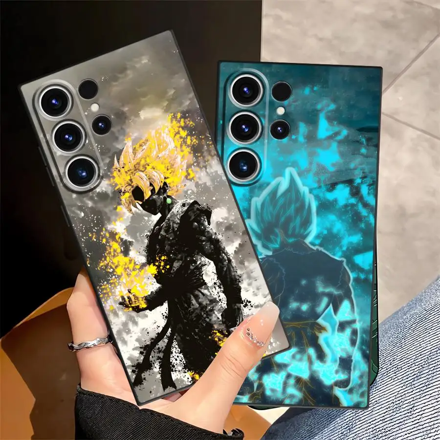 Dragon Ball Exquisite Goku Hülle für Samsung Galaxy S23 Ultra S20 S25 Edge S21 FE S24 Plus Schwarze weiche Handyhülle
