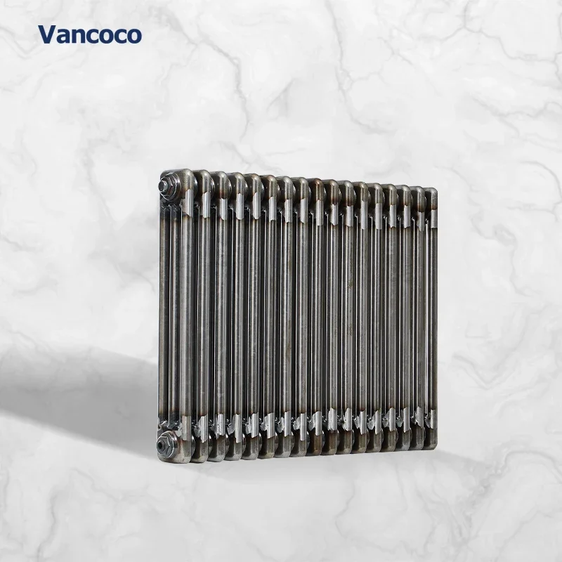 R8 600x554mm horizontal clear lacquer steel column radiator