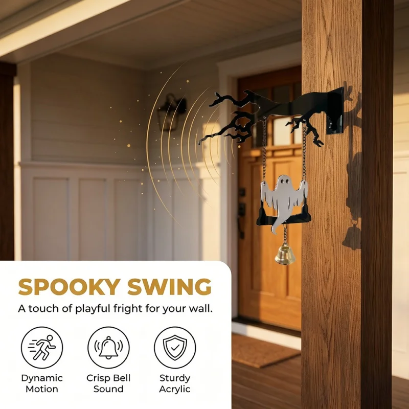 Halloween Acrylic Door Hanger Dead Branch Bell Chime Spooky Wall Porch Hanging Ornament Creative Holiday Party Home Decoration - view 4