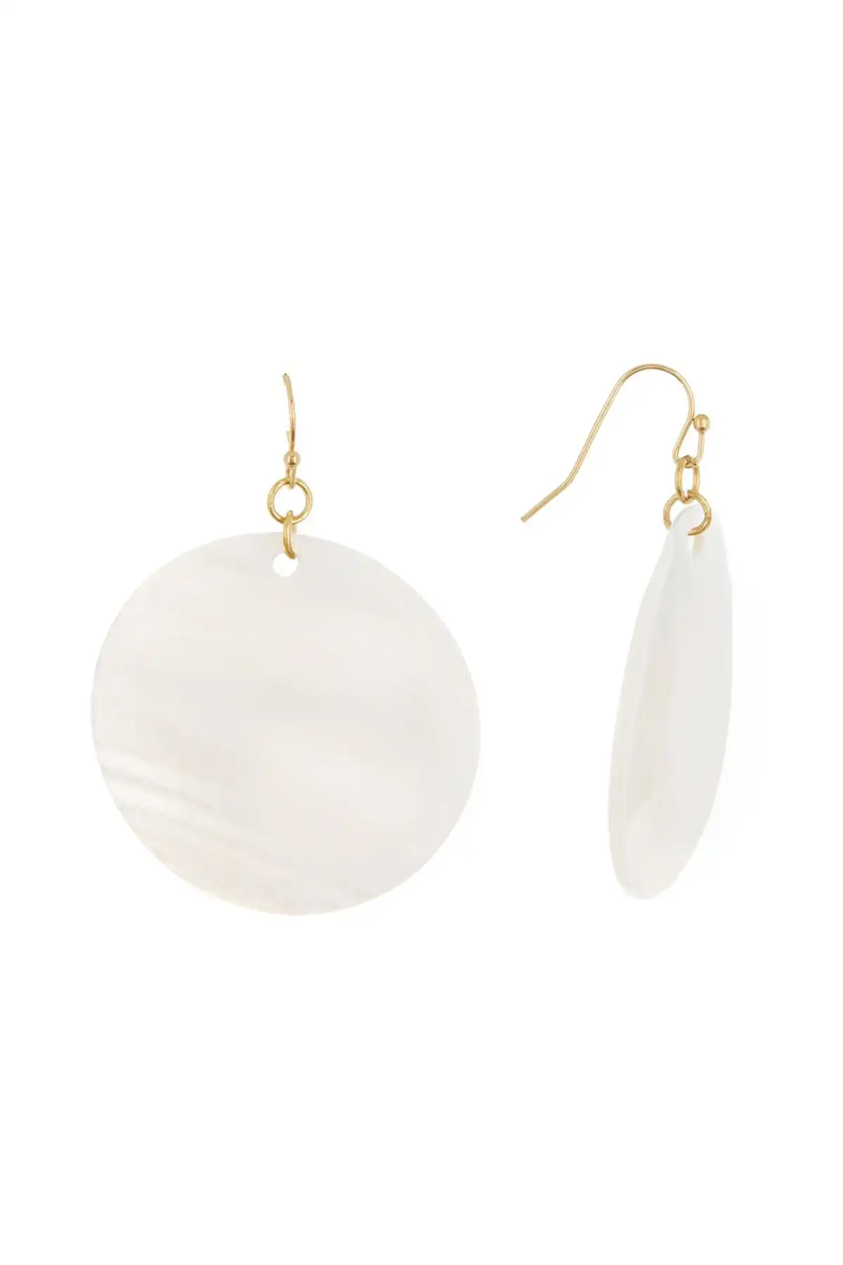 

Mother of Pearl Disc Drop Earrings