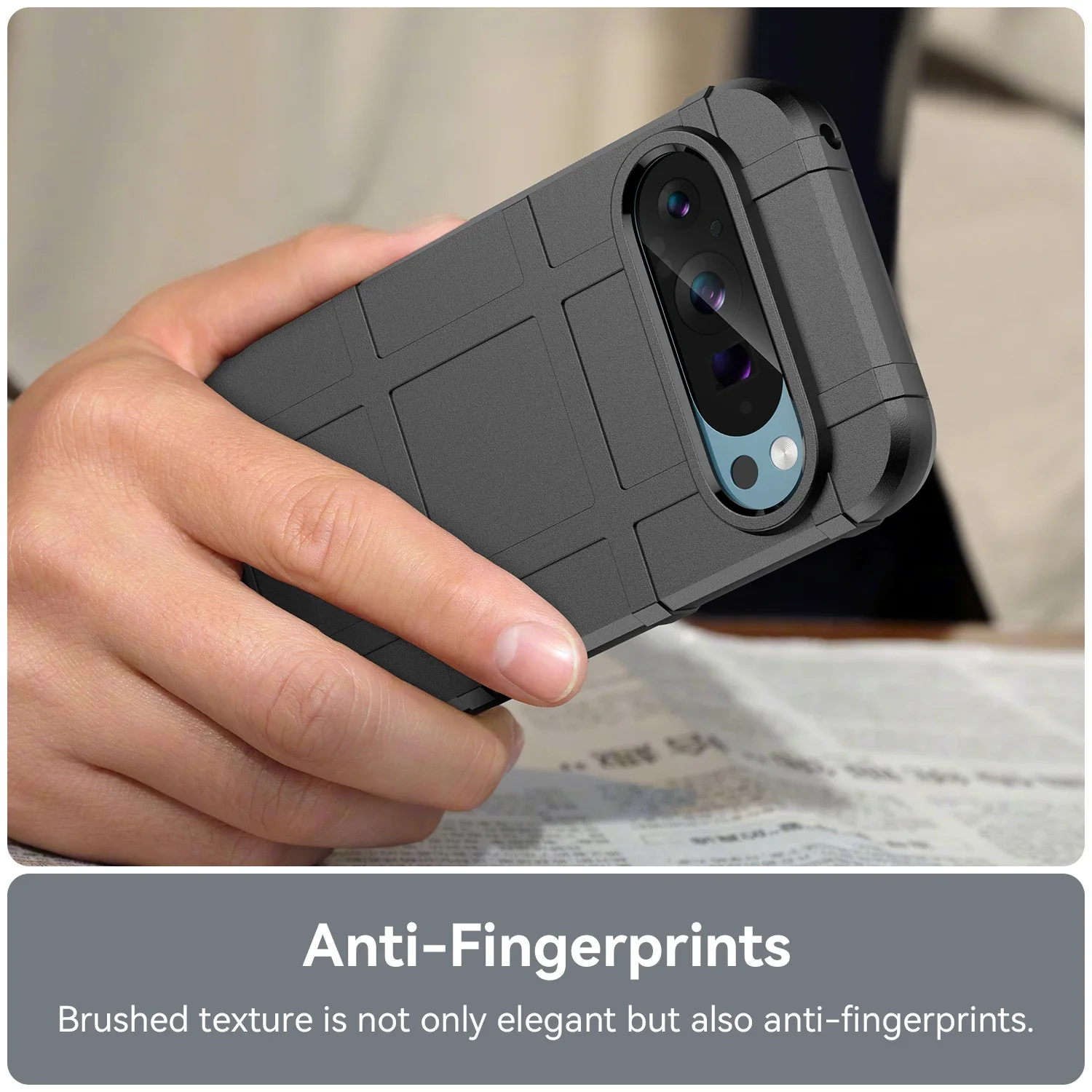 Rugged Non-slip Texture Shield Shockproof Phone Case For Google Pixel 9 Pro XL Soft TPU Rubber Silicone Protective Back Cover