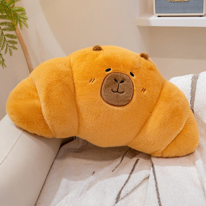 

Cute Capybara Bread Plush Pillow Food Plushie Cushion Soft Funny Baguette Croissant Capibara Toy Stuffed Animals Toy Gift
