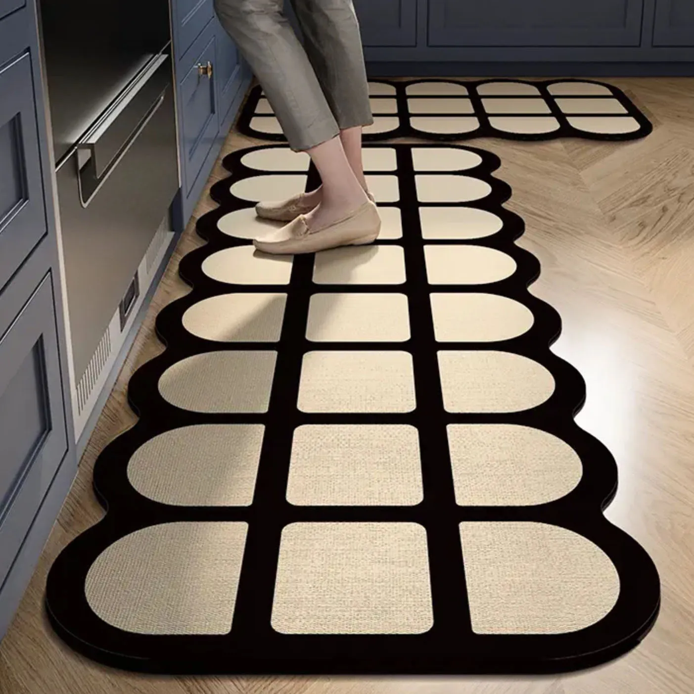 Kitchen Mat Kitchen Rug Kitchen Carpet Antislip Bathroom Mat Bedroom Soft Floor Mat Living Room Long Carpet Irregular Doormat