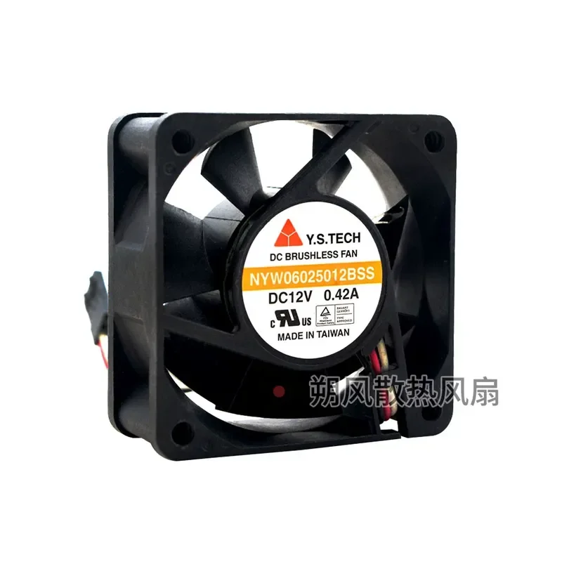 for Wonsan NYW06025012BSS 6025 6CM 12V 0.42A Double Ball Bearing Server Cooling Fan