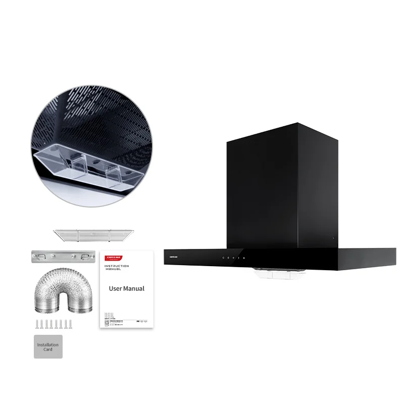 

Eco-Friendly Electric Chimney Wall-Mounted Intelligent Extractor Hood Kitchen Stainless Steel Household